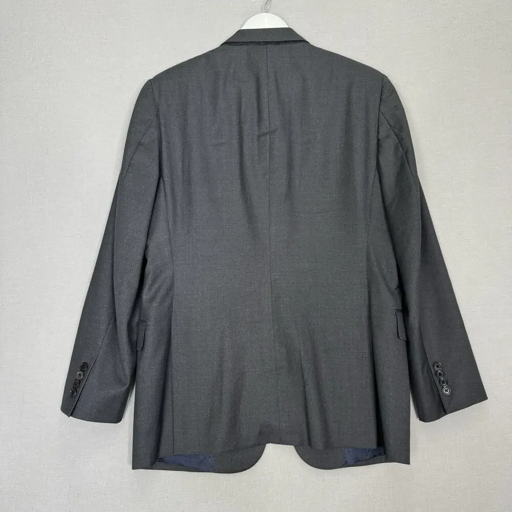 Hickey Freeman Beacon Blazer Mens 40R Gray Worsted Wool Sport Coat Jacket Career